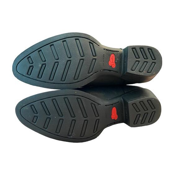 Justin Boots Western Buck Pull-On Cowboy Boots Round Toe Black Leather Mens 9.5 - Picture 13 of 13